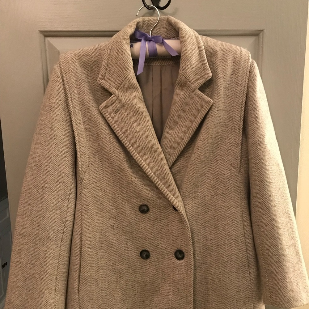 Grey tweed pea coat (original vintage)